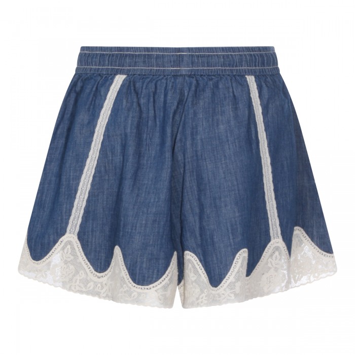BLUE DENIM COTTON SHORTS 2