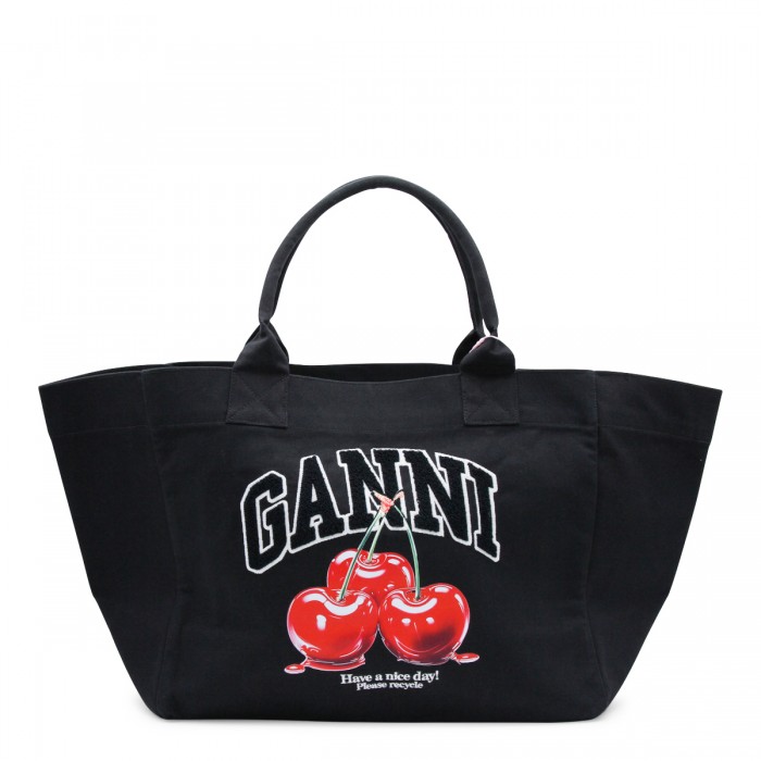 BLACK COTTON TOTE