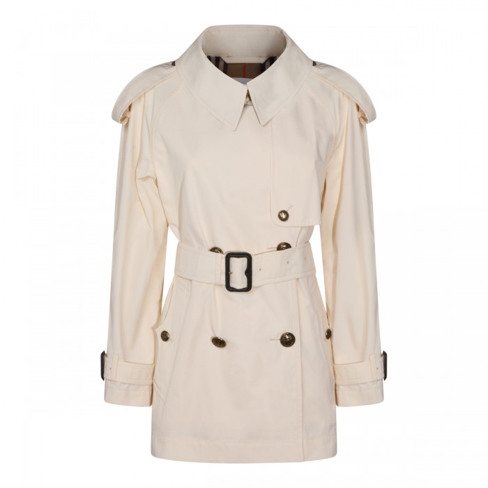 WHITE COTTON TRENCH COAT