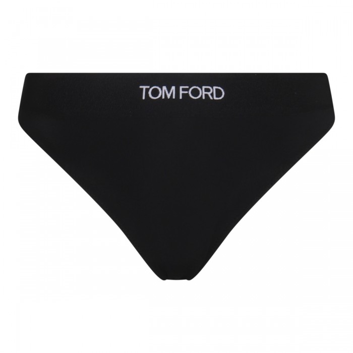 BLACK COTTON SLIP UNDERWEAR