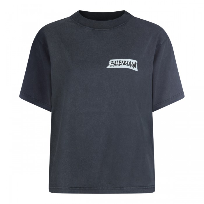 BLACK COTTON T-SHIRT