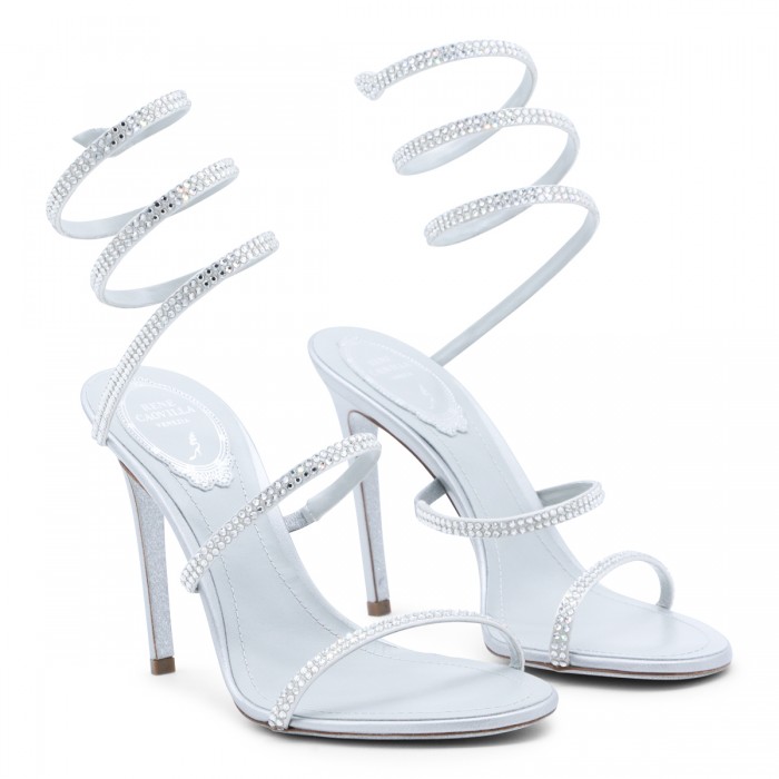 SILVER LEATHER CLEO SANDALS  2