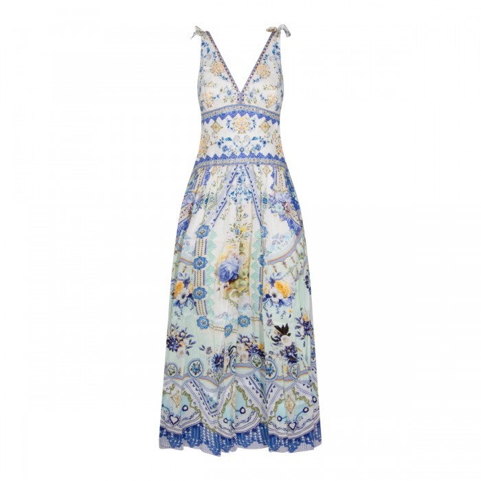 WHITE AND BLUE DRESS