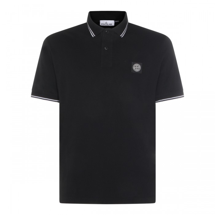 BLACK COTTON POLO SHIRT