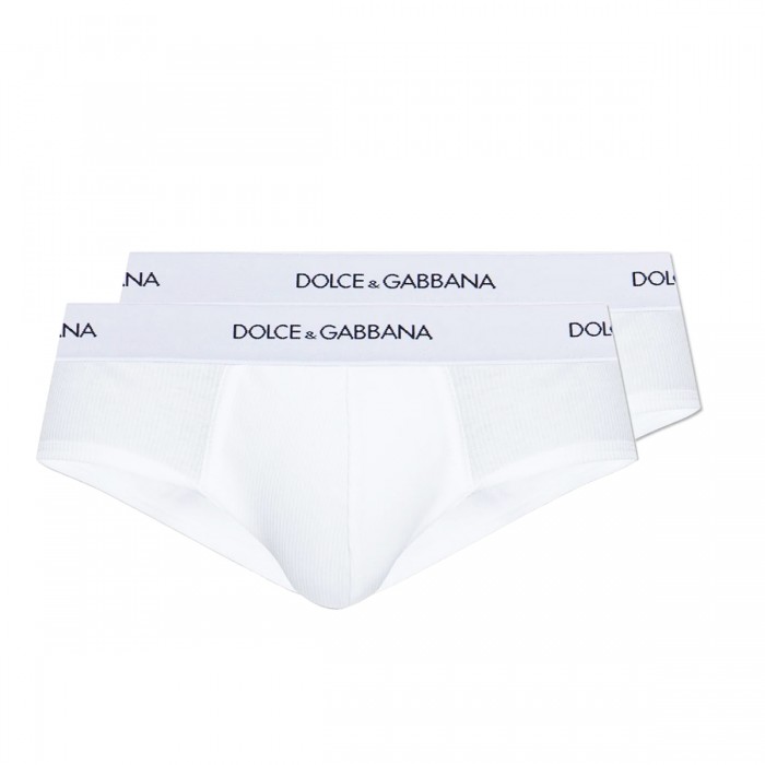 WHITE COTTON TWO-PACK BOXERS