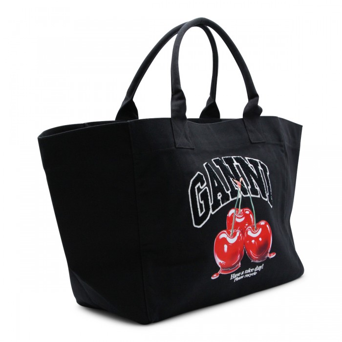 BLACK COTTON TOTE 2