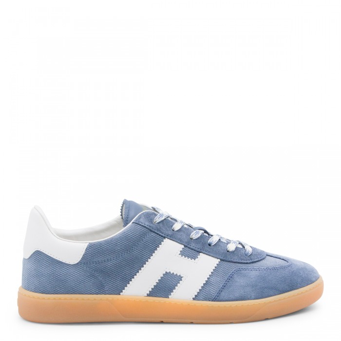 DENIM AND WHITE LEATHER...