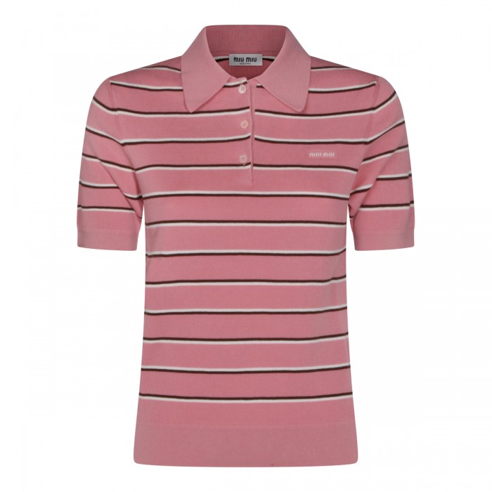 PINK AND WHITE COTTON POLO...
