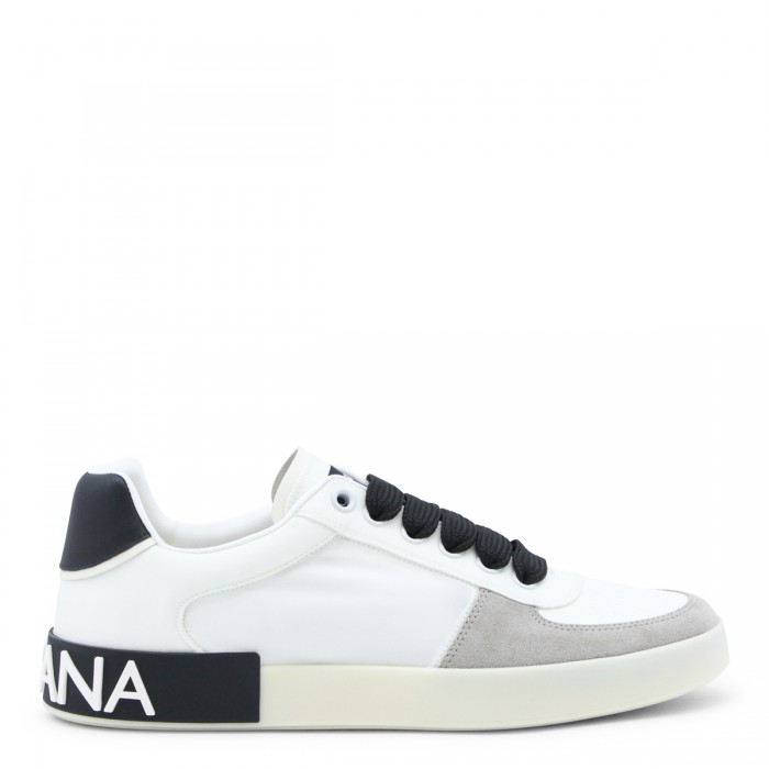 WHITE AND BLACK LEATHER...