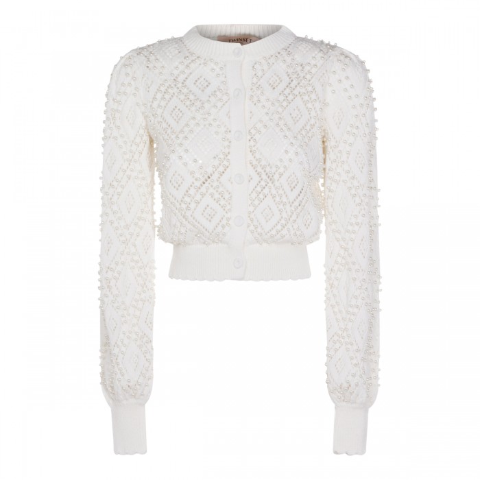 WHITE COTTON CARDIGAN