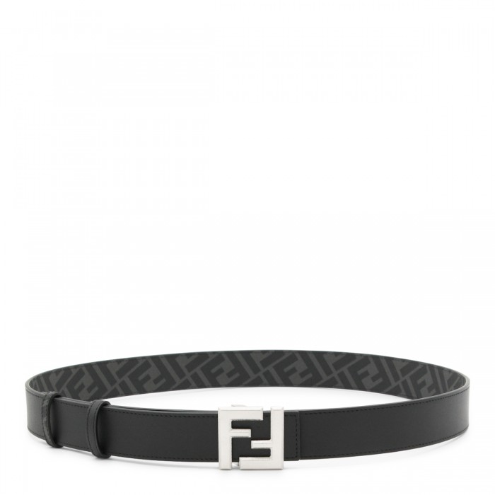 BLACK LEATHER REVERSIBLE BELT