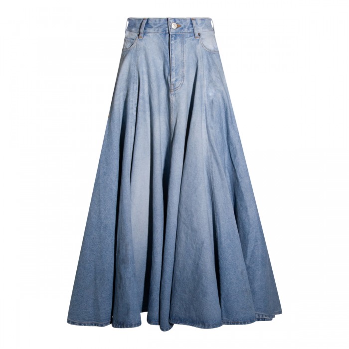 DIRTY LIGHT BLUE COTTON SKIRT