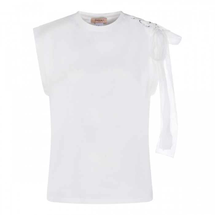 WHITE COTTON T-SHIRT