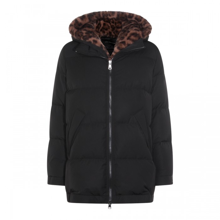 BLACK AND LEOPARD FUR JACKET