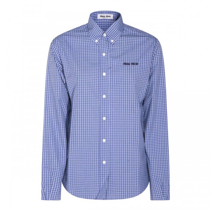 LIGHT BLUE COTTON CHECK SHIRT