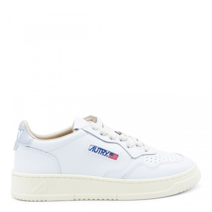 WHITE AND SILVER SNEAKERS