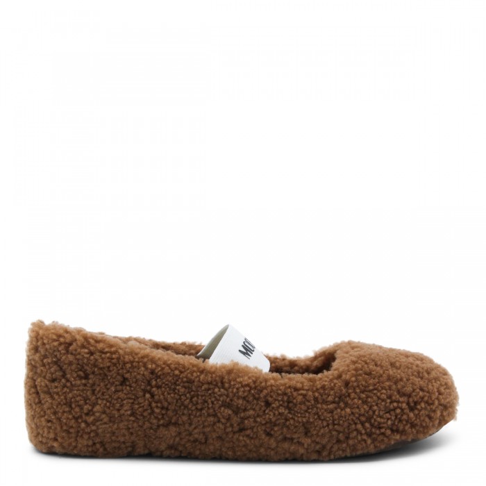 COGNAC SHEARLING BALLERINA