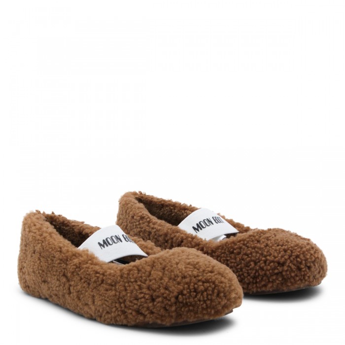 COGNAC SHEARLING BALLERINA 2