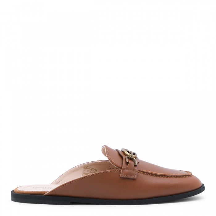 BROWN LEATHER NATY 09 FLATS