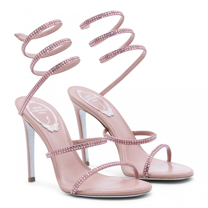 PINK LEATHER CLEO SANDALS 2