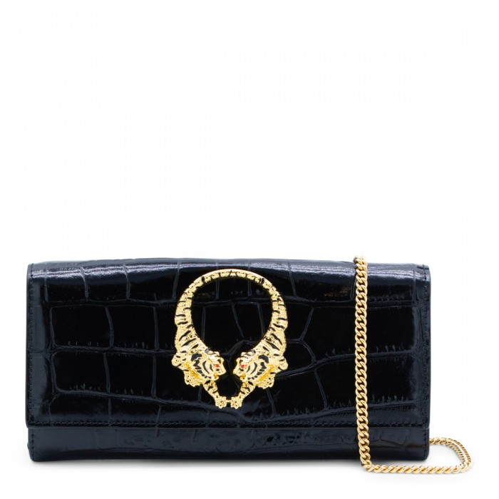 BLACK LEATHER CROSSBODY BAG