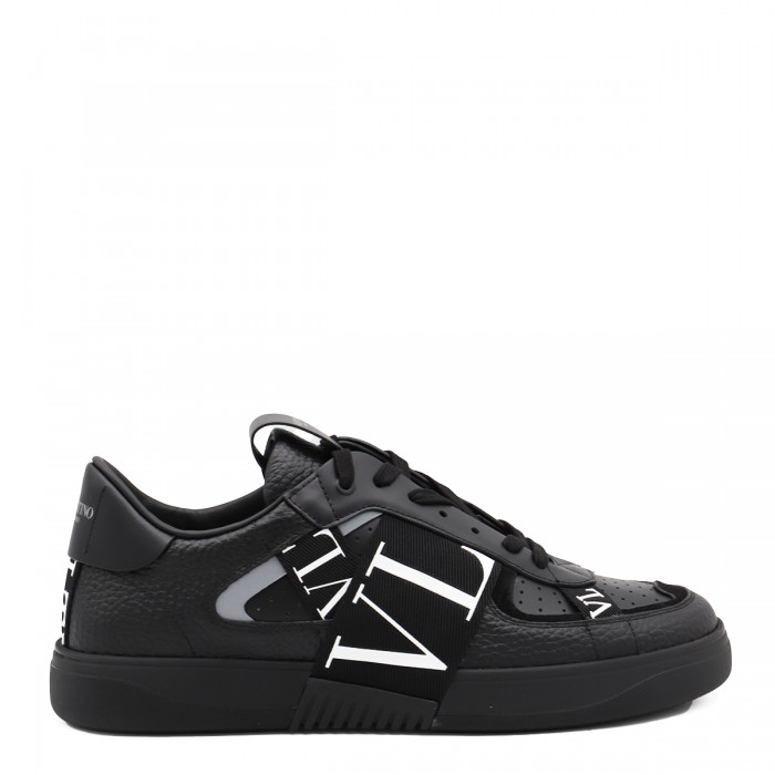 BLACK LEATHER VL7N SNEAKERS