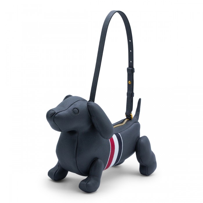 DARK GREY LEATHER SHOULDER BAG 2