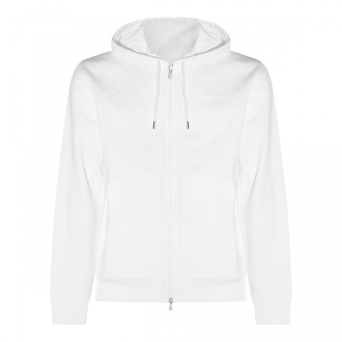 WHITE COTTON SWEATSHIRT