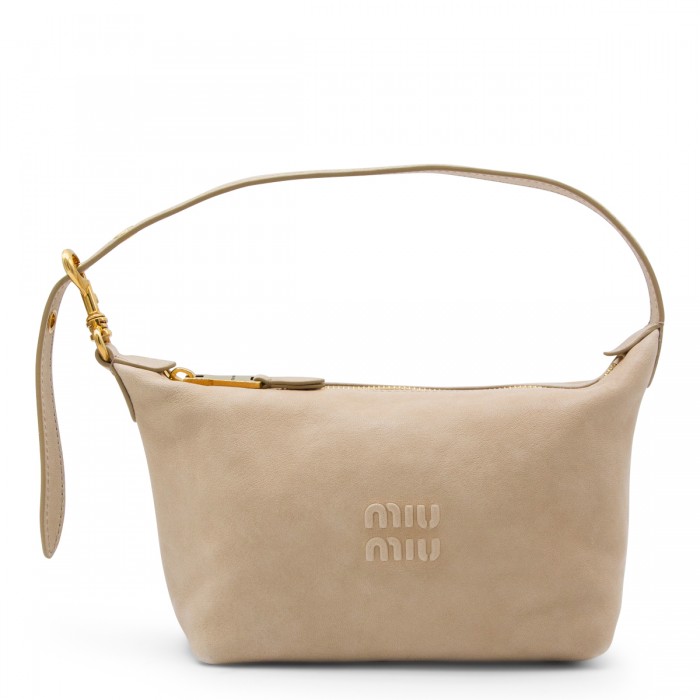 BEIGE LAMB POUCH MINI BAG