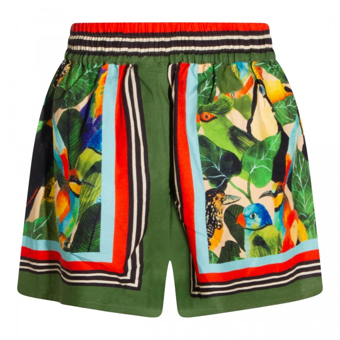 GREEN LINEN SHORTS 2