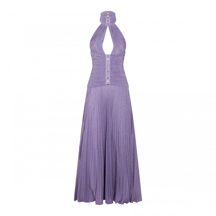 LIGHT VIOLET LAME JERSEY DRESS