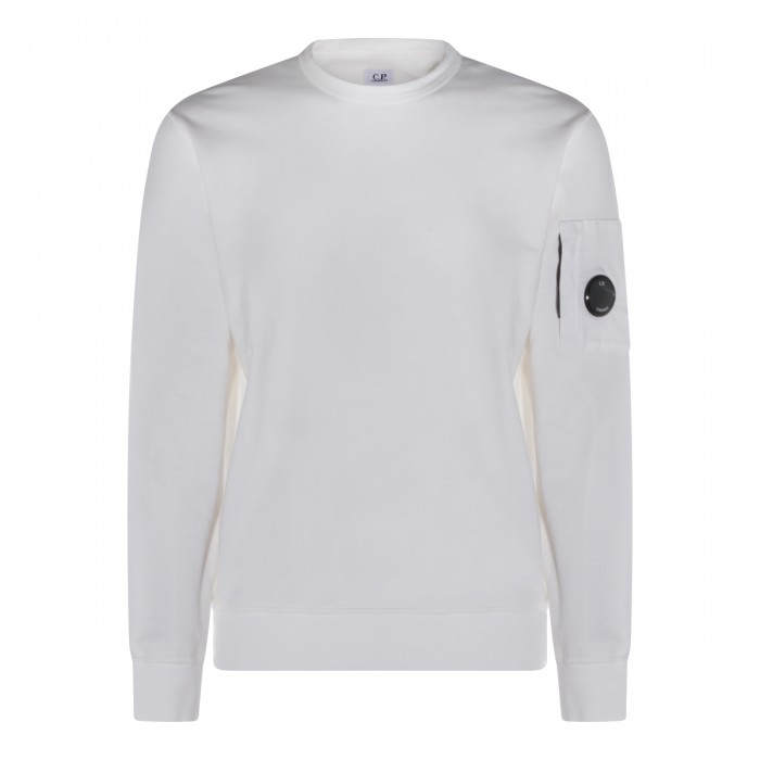WHITE COTTON SWEATSHIRT