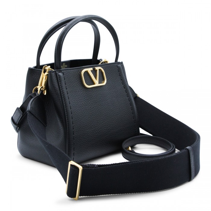 BLACK LEATHER ALLTIME TOTE 2