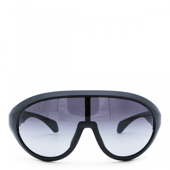 BLACK CONTRAST OVAL SUNGLASSES
