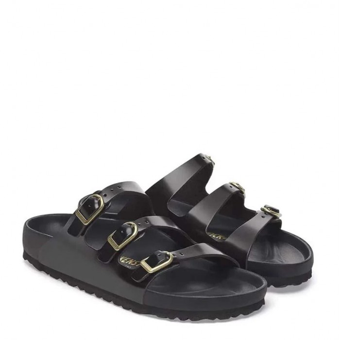 BLACK LEATHER FLORIDA SANDALS 2