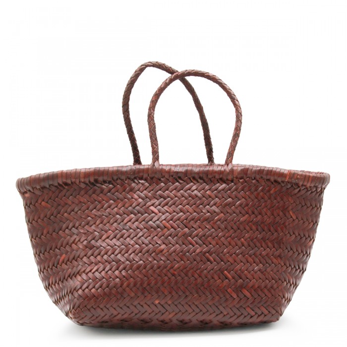 DARK BROWN LEATHER BAMBOO...