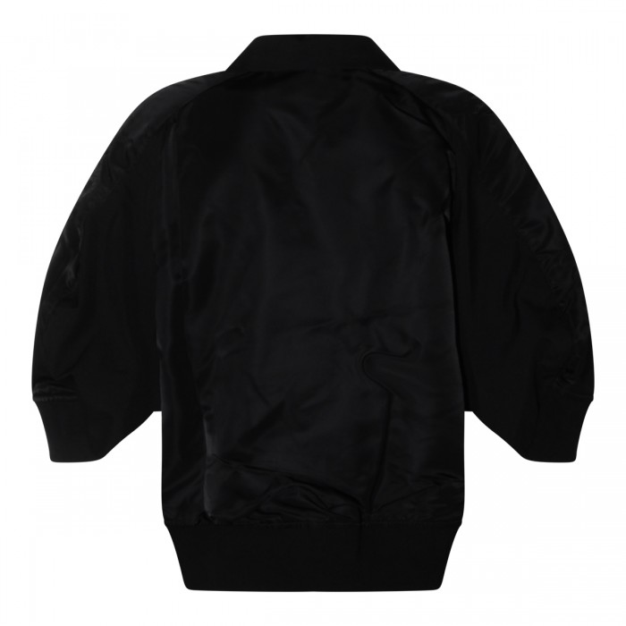 BLACK WOOL BLEND BLAZER 2