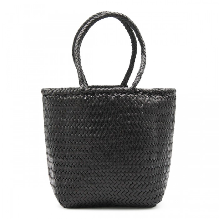 BLACK LEATHER GRACE SMALL TOTE