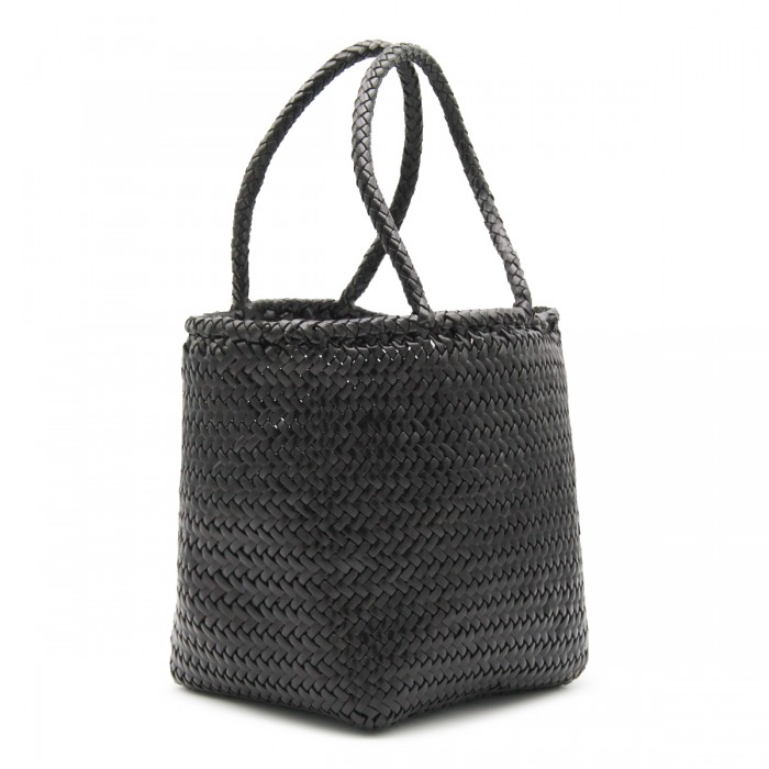 BLACK LEATHER GRACE SMALL TOTE 2