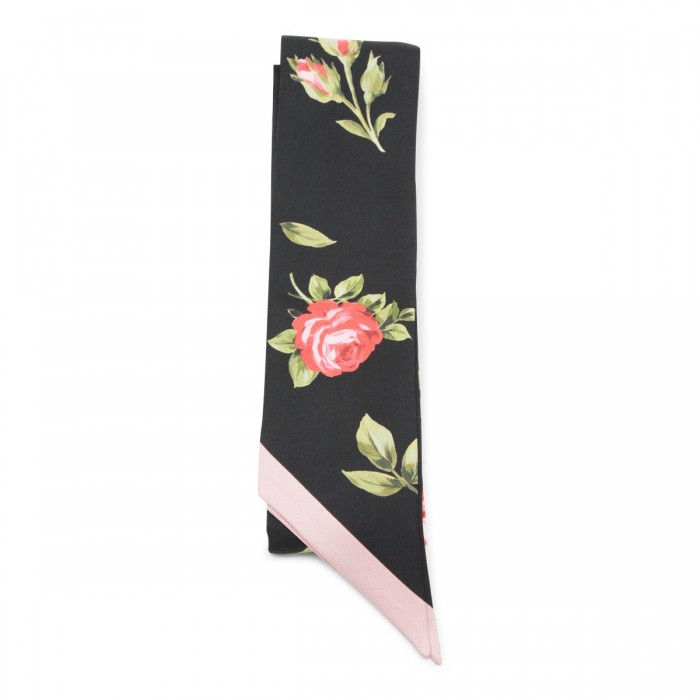 BLACK AND PINK SILK SCARVES