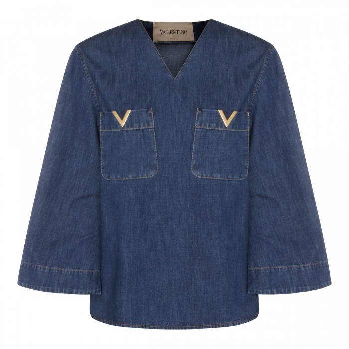 MEDIUM BLUE DENIM TOP