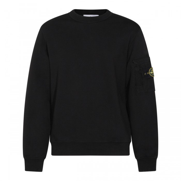 BLACK COTTON SWEATSHIRT
