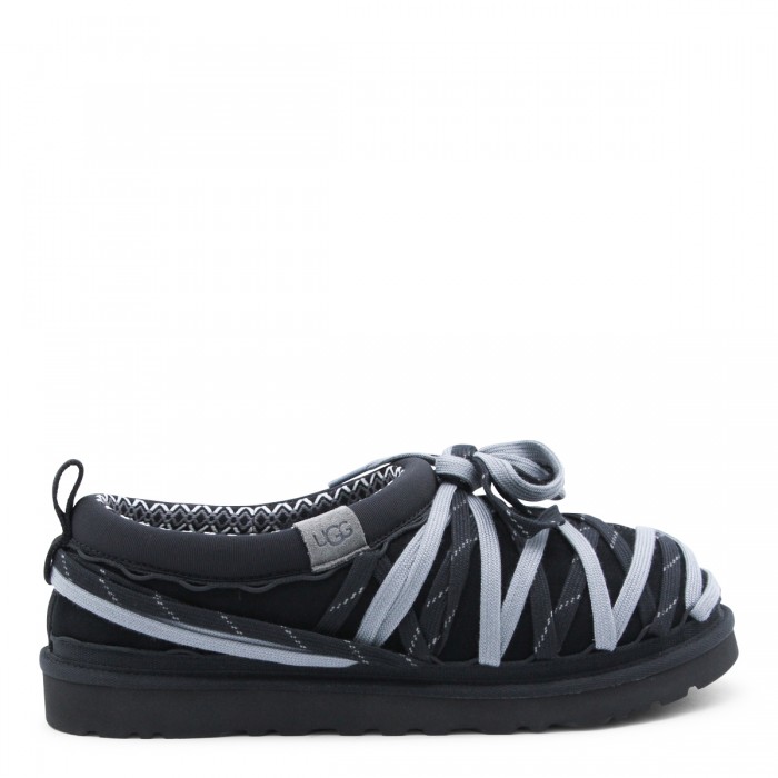 BLACK TASMAN LACES FLATS