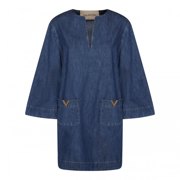 MEDIUM BLUE COTTON DRESS