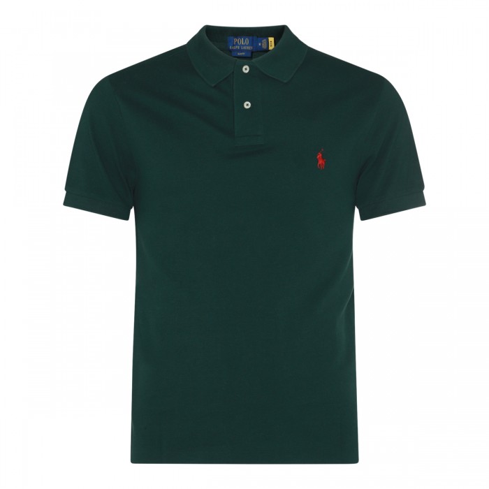 GREEN COTTON POLO SHIRT
