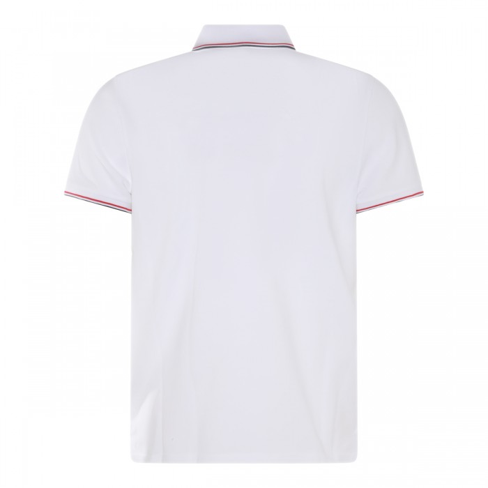 WHITE COTTON LOGO POLO SHIRT 2