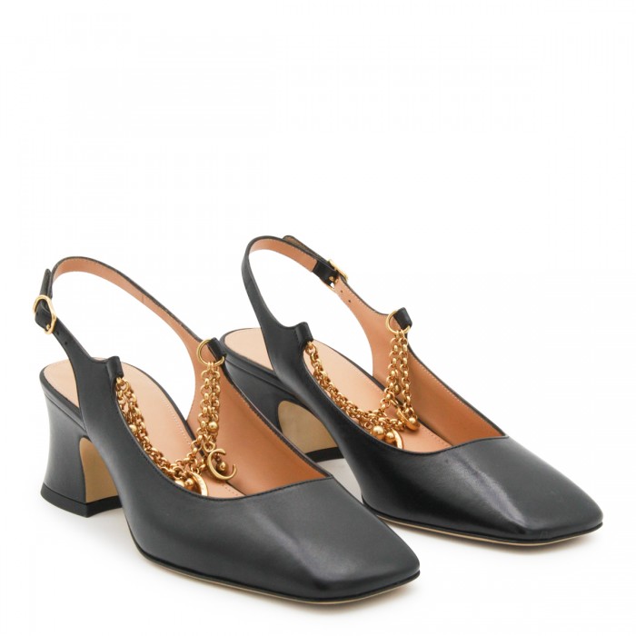 BLACK LEATHER PUMPS 2