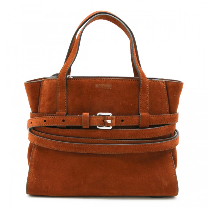 BROWN LEATHER TIE ME TOP...