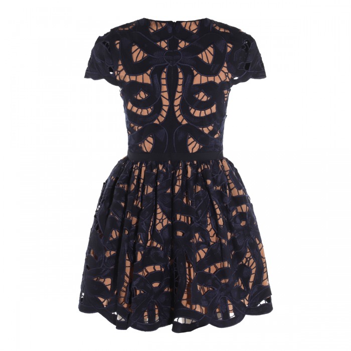 BLACK AND BEIGE COTTON DRESS 2