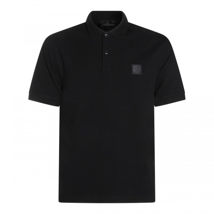 BLACK COTTON POLO SHIRT